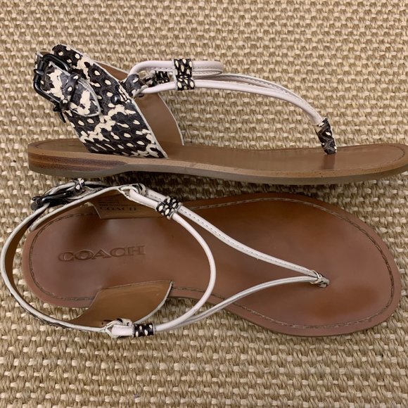 Coach snakeskin print leather sandals - Picture 8 of 11